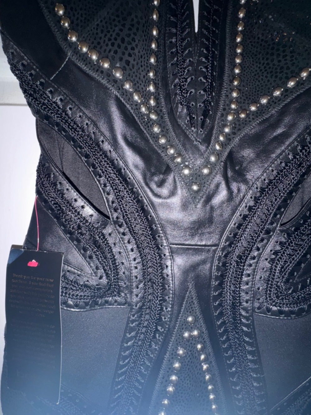Vintage BEBE merino leather dress - Picture 7 of 8